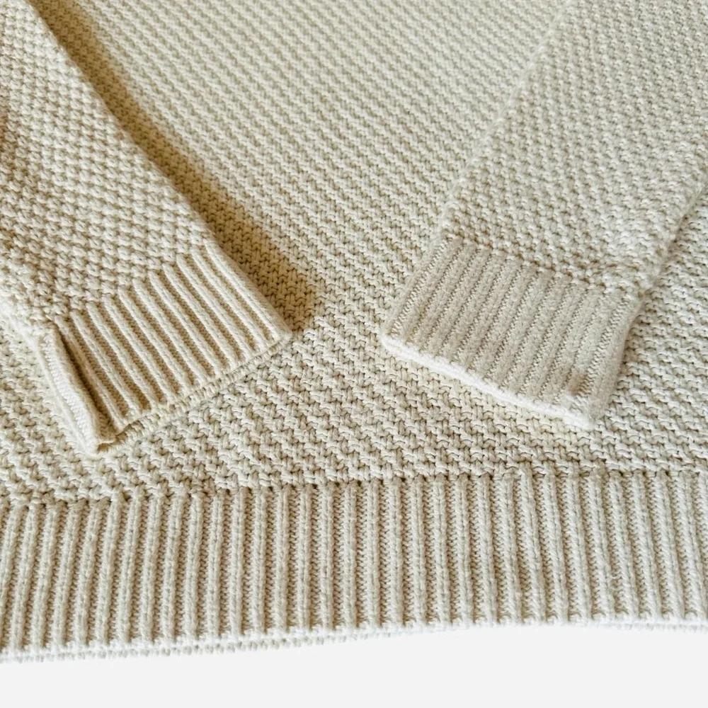 Sablyn Harper Cream Cotton Cashmere Sweater XS Seed Knit Minimal